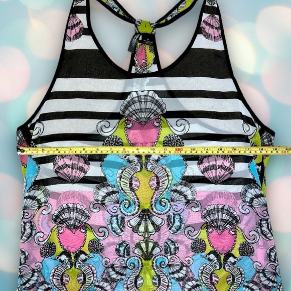 Bisou Bisou Women’s Striped Seahorse Racerback Tank Top Shirt Size S - Picture 2 of 3